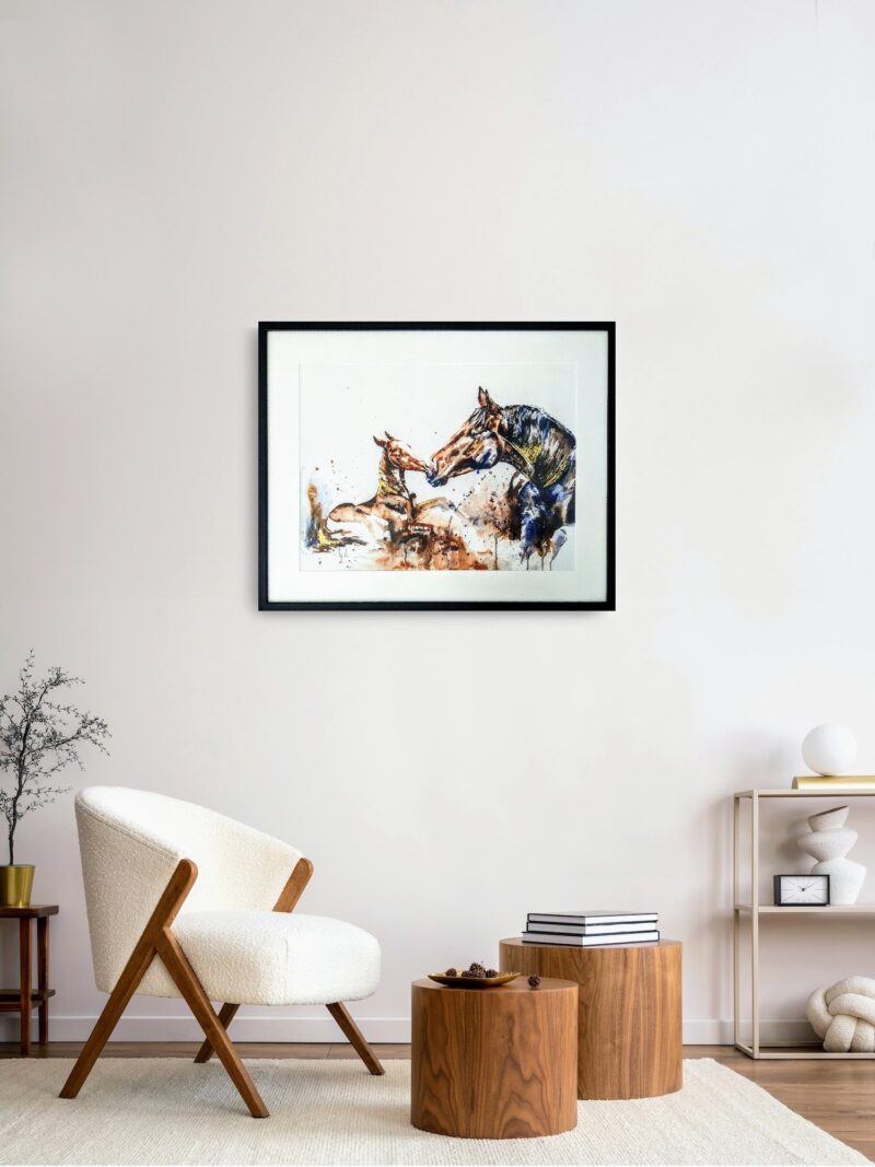 fine art print mother and foal in room fine art print mother and foal in room