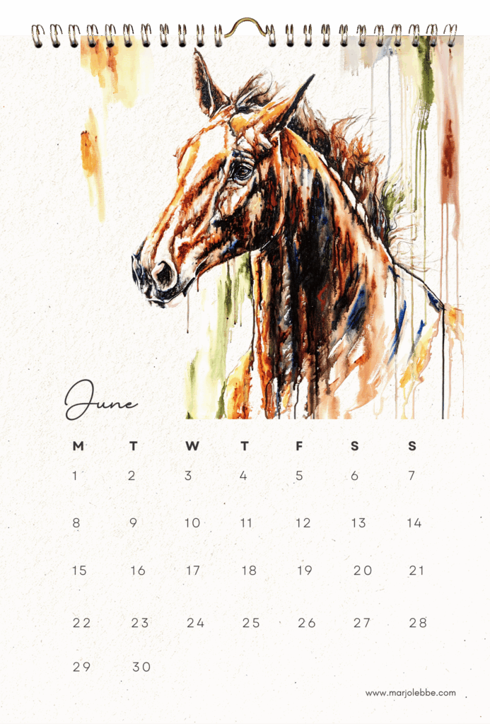 Calendar 2026, het blad van juni