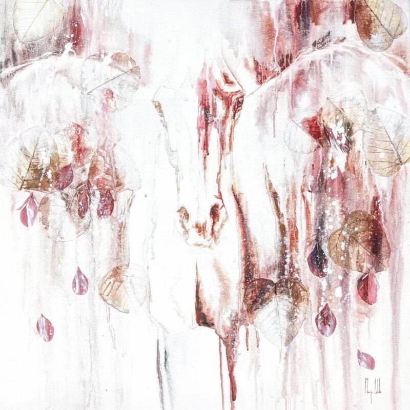 pink horse painting